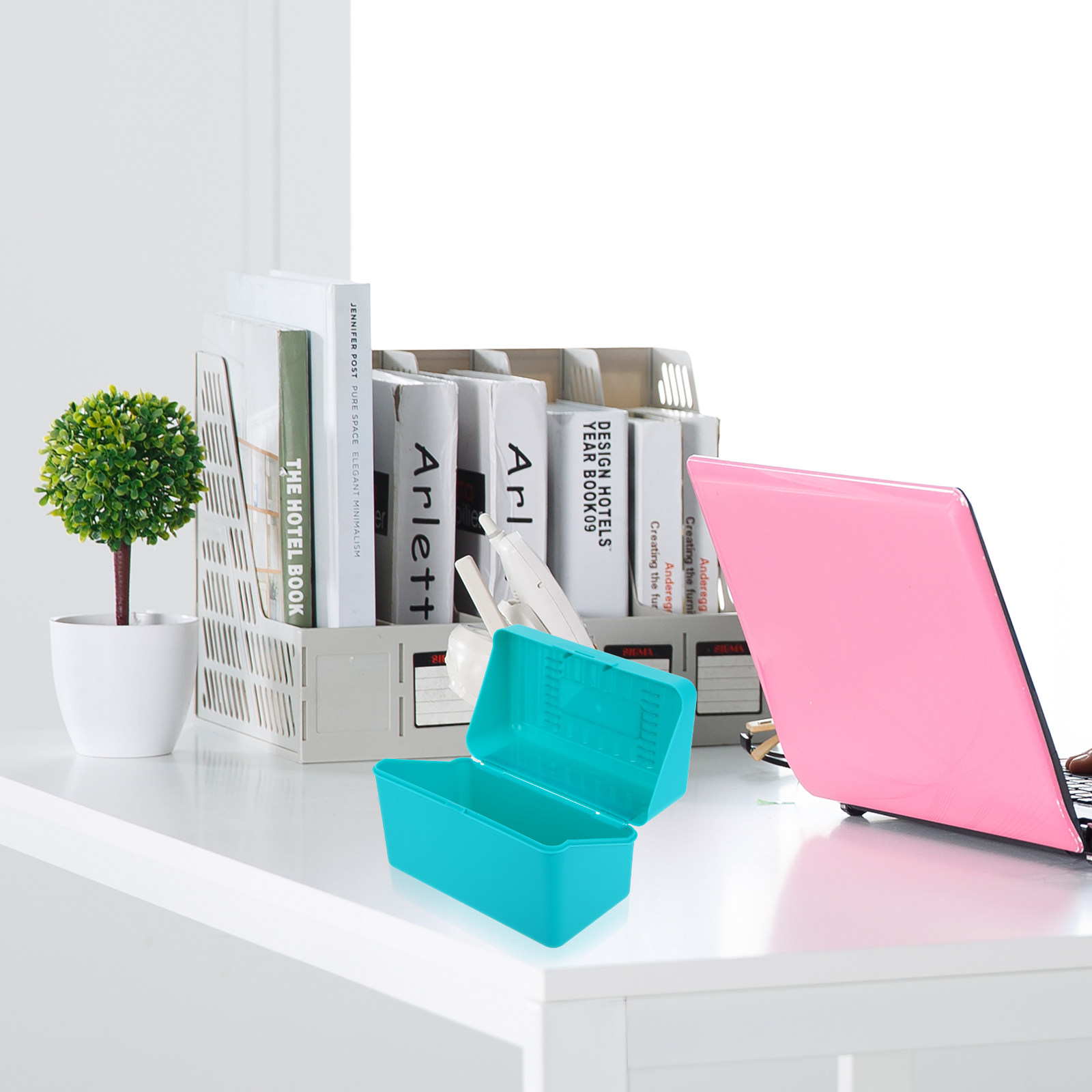 Card Index Box - 4Pcs Plastic Index Card File Box