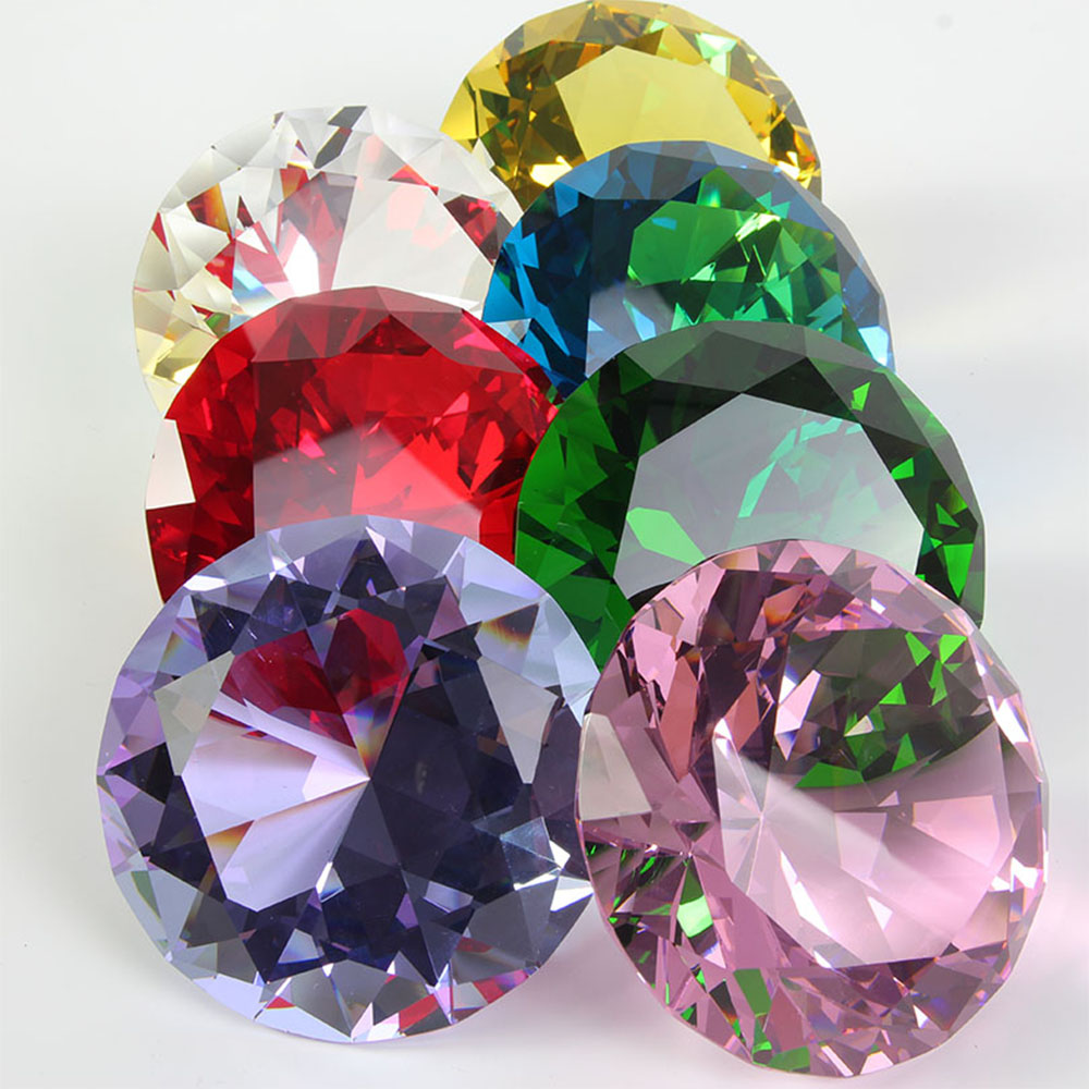 10 Màu Pha Lê Hình Kim Cương S - đánh giá và giá Paper Weight Crystal