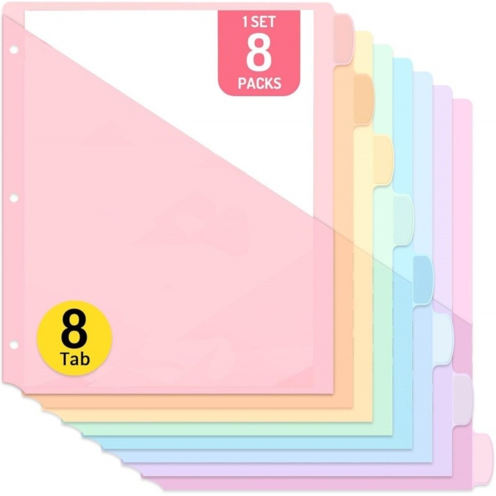 8 pcs A4 Pastel Binder Divider - đánh giá và giá Tab Divider A4